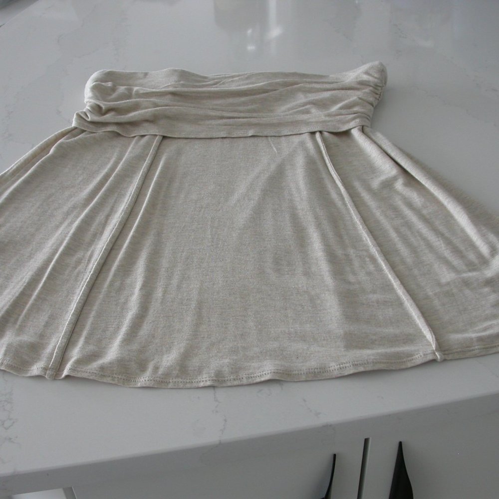 Beige Swishy Mini Skirt